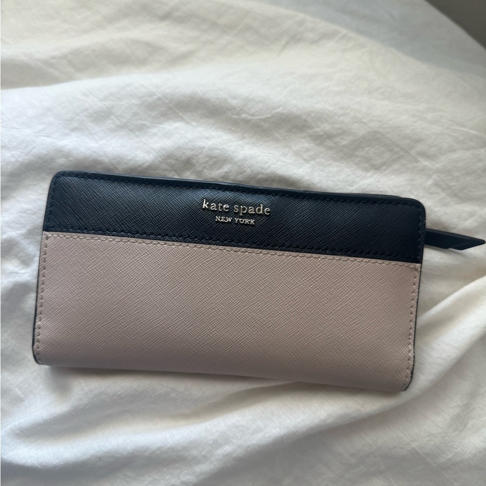 kate spade Two-Tone Zip Around Wallet - Black & Blush